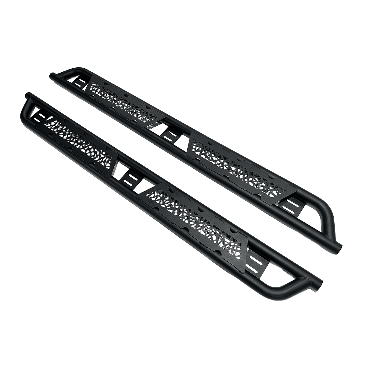 Premium Matte Black Tubular Side Steps with Rocker Panel Protection