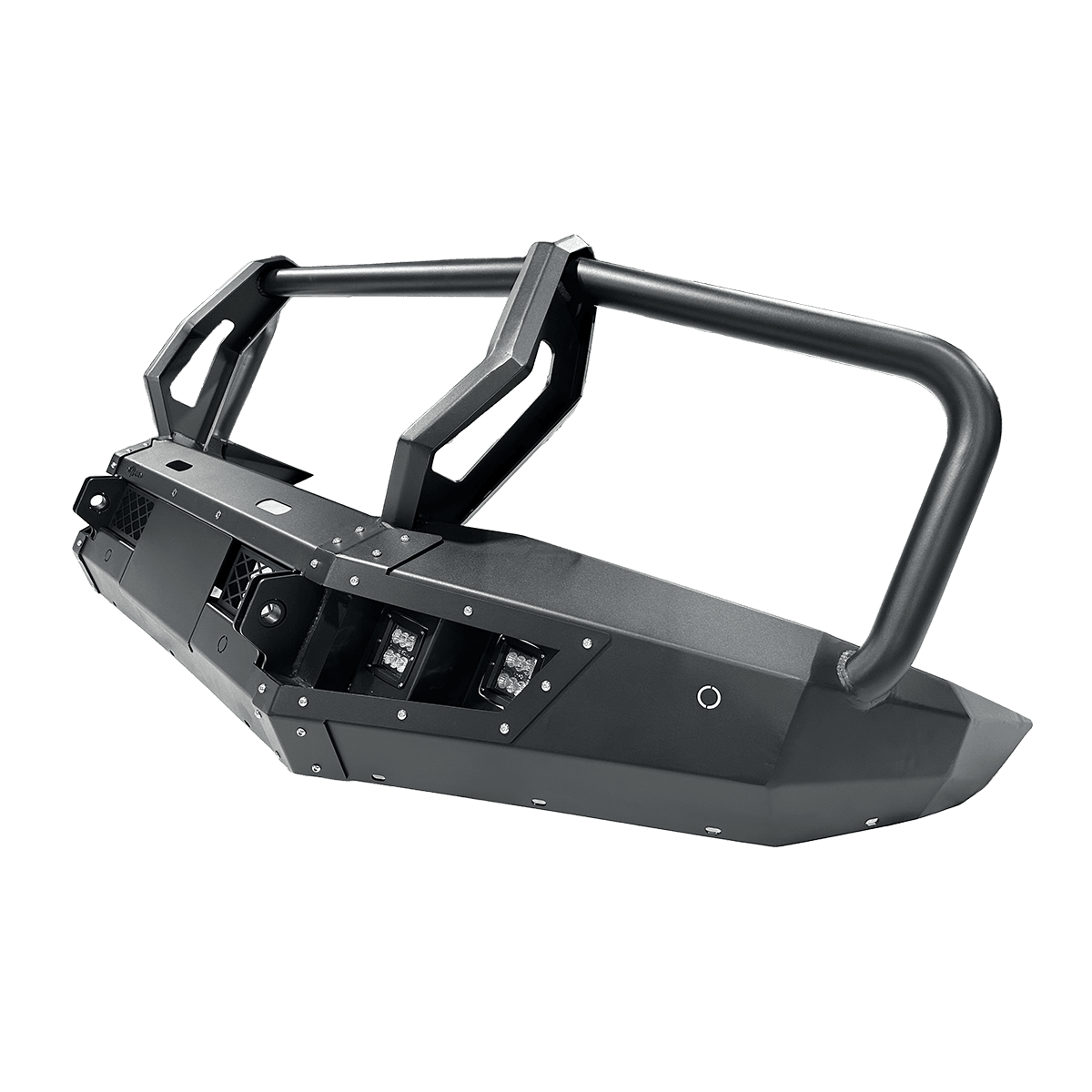 Off-Road Steel Front Bumper with Winch Mount & D-Rings for 4x4 Trucks 2
